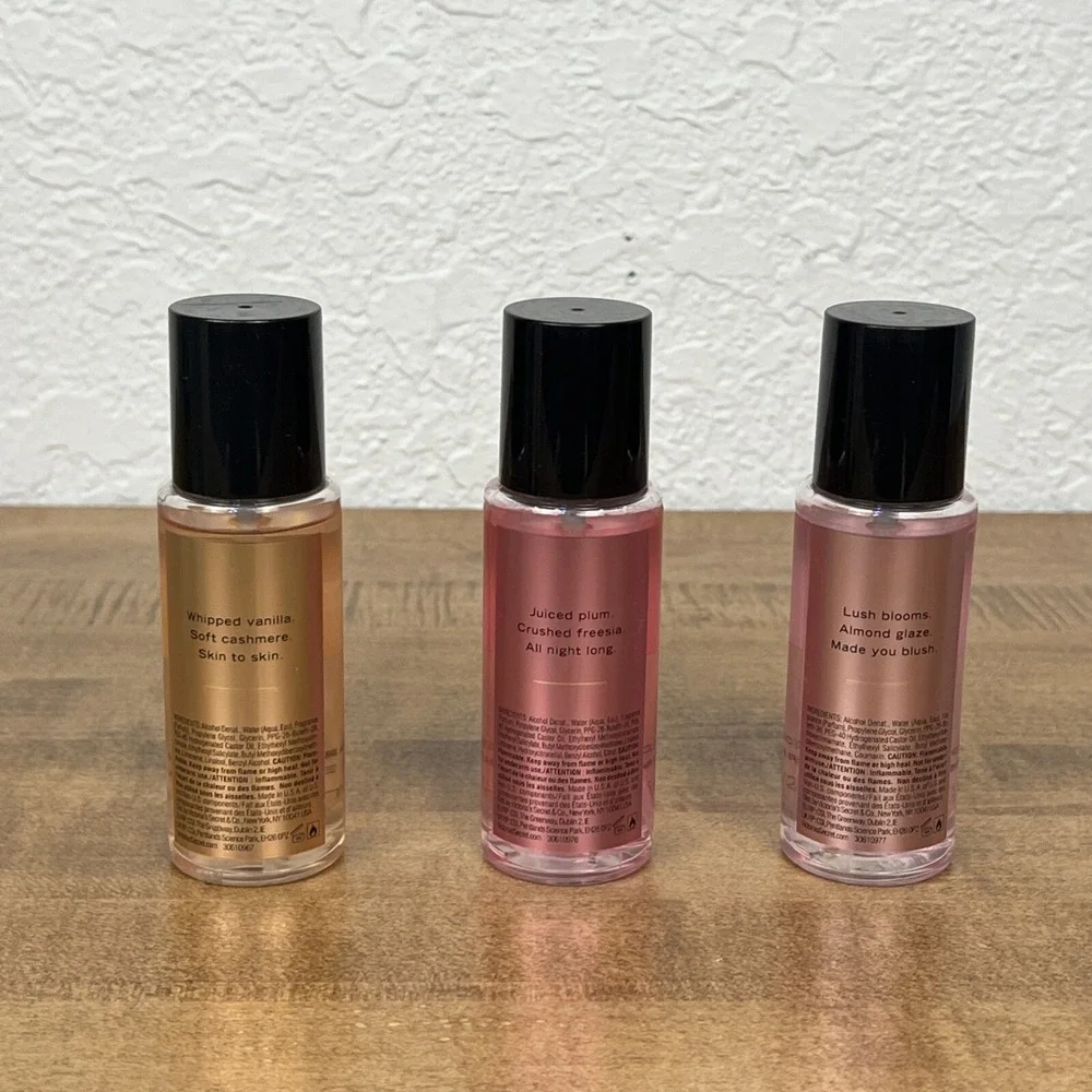 Victoria's Secret Fragrance Mist Lot Bare Vanilla, Pure Seduction, Velvet Petals